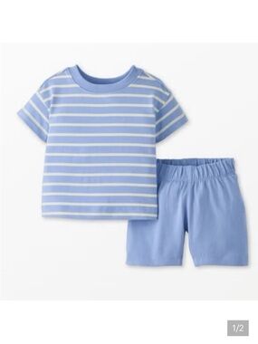 Hanna Andersson striped tee & shorts outfit